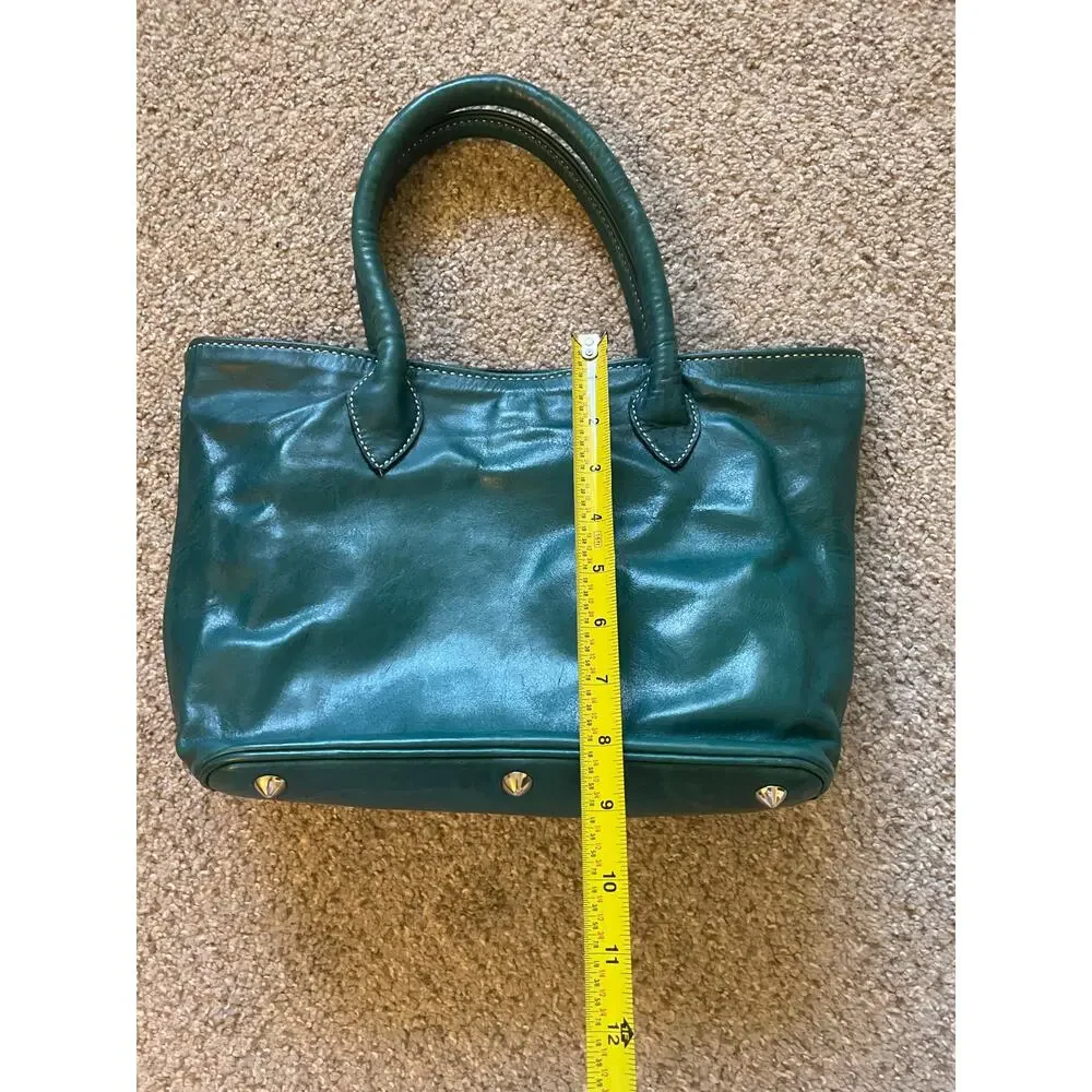 Unbranded Structured Teal bag Silver Feet hardware White Stitching leather Feel